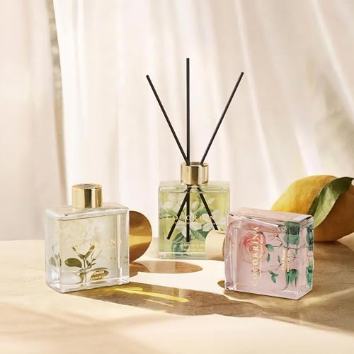 COCORRÍNA Reed Diffuser Set of 3-3 Pack/ 3.04 Fl.oz Diffuser with 24 Sticks Pink Rose/Gardenia/Jasmine & Mint, Reed Diffuser for Home Bathroom Office Decor