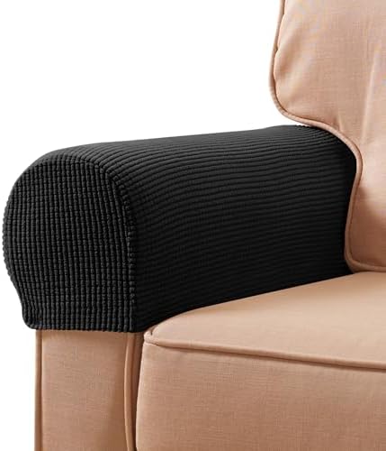 SUBRTEX Stretch Couch Arm Covers Set of 2, Non-Slip Sofa Armrest Slipcovers