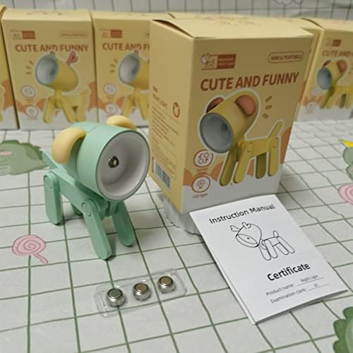 Cute Night Light for Kids, Mini Led Table Desk Lamp, Decorative Lamp Indoor Nightstand, Animal Pet Nightlights, Christmas Decorate Birthday Gifts for Children, Students (1 x Green Dog)