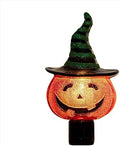 Novelty Lights LED Pumpkin in Witch Hat Halloween Plug in Night Light