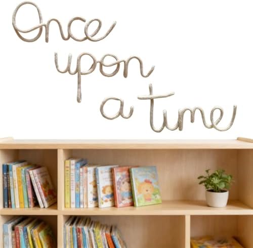 Once Upon A Time Sign Nursery Wall Decor Reading Knitted Wire Word Sign