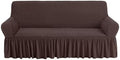 NICEEC Sofa Covers Brown Couch Cover Stretch Sofa Slipcovers with Skirt