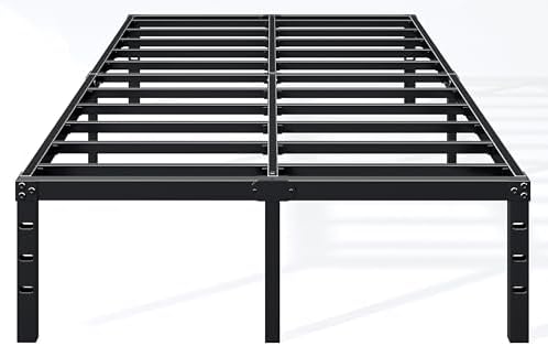 Hafenpo 16 Inch Full Bed Frame, Under Bed Storage, Black