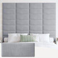 IFNOW Wall Mounted Headboard, Peel and Stick Panels, Light Grey, King