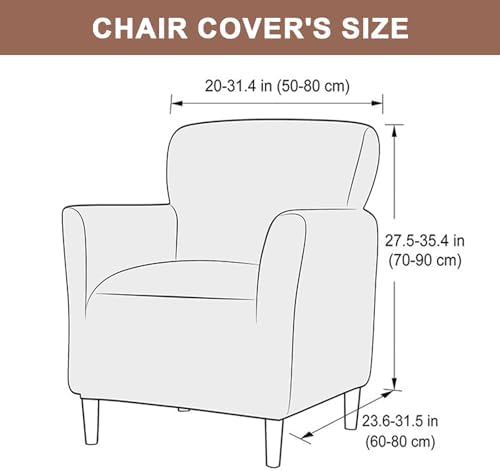 Armchair Covers Stretch Arm Covers Chair Couch Covers, Faux Leather Looking Armchair Slipcover Washable Chair Protector for Living Room (Color D-2)