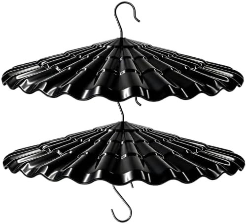 13.5'' Bird Feeder Rain Guard - Bright Dome Shield Umbrella Cover, Squirrel Proof Baffle for Outside Pole & Hanging Standard Wild Bird Feeders, Weatherproof Shatterproof Canopy,(2 Pack, Black)
