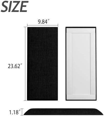 Upholstered Wall Mounted Headboard, Acoustic Panel, Peel and Stick Wall Padding, Black Towel Fabric, 12-Pack