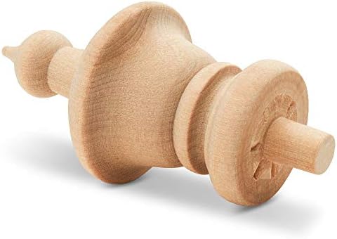 Unfinished Wood Finials Decorative, 3-1/2 inch, for Bed Post Finial, Curtain Rod Finials, Flagpole Topper, and Crafts, Pack of 25 Large Craft Finials, by Woodpeckers