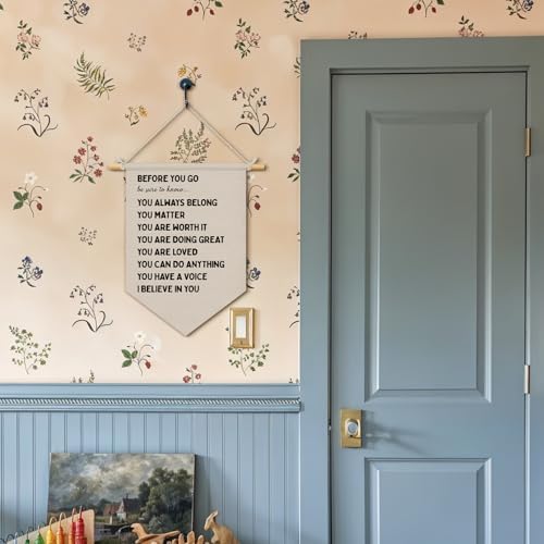 Wheatwin Classroom Decor, Positive Affirmations Wall Decor, Before You Go Be Sure to Know Pennant Flag Banner for Kids Nursery Toddler Bedroom Classroom Playroom 15x11 Inch