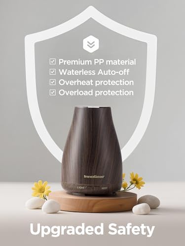 InnoGear Essential Oil Diffuser Ultrasonic Diffusers for Home Scent, Brown