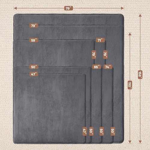 Baby Play Mat Floor,Tummy Time Area Rug 59x79 Playpen Muscle Mat Dark Grey