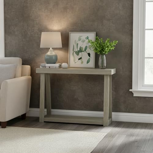 Plank+Beam Classic Console Table, with Shelf, 46 Inch, Seashell