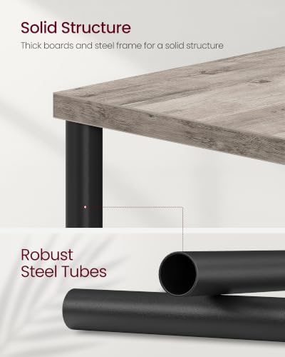 VASAGLE Side Table with Charging Station, 3-Tier Small Tall End Table