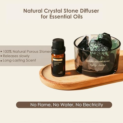 Crystal Stone Aroma Diffuser with Essential Oils for Home, Bathroom, Office, Home Decor & Fragrance 2 in 1