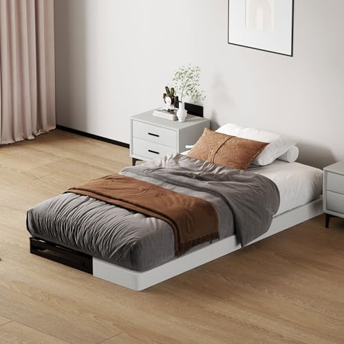 Twin Size Box Springs - 5 Inch Low Profile Mattress Foundation No Noise Heavy Duty Metal Basics Bed Base with Clean Fabric Cover, Easy Assembly