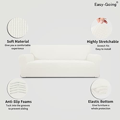Easy-Going Stretch Oversized Sofa Couch Slipcover Washable Cream