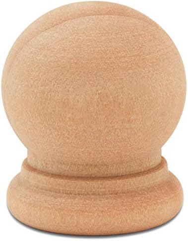 Wood Finials, 3/4 Inch Tall with 1/4 Inch Hole, Unfinished Wood Finials for 1/4 Inch Dowel Rods, Wood Dowel Caps for Crafts and DIY, Pack of 50 by Woodpeckers