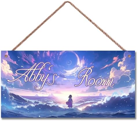 Personalized Fantasy Sign Sky Painting Art Décor For Kids Room Custom Name Dream Girl Door Wall Decor For Girls Room, Floral Nursery Art Plate For Boys Bedroom