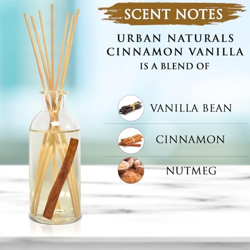 Urban Naturals Reed Diffuser Set, Cinnamon Vanilla - Bathroom Shelf Décor