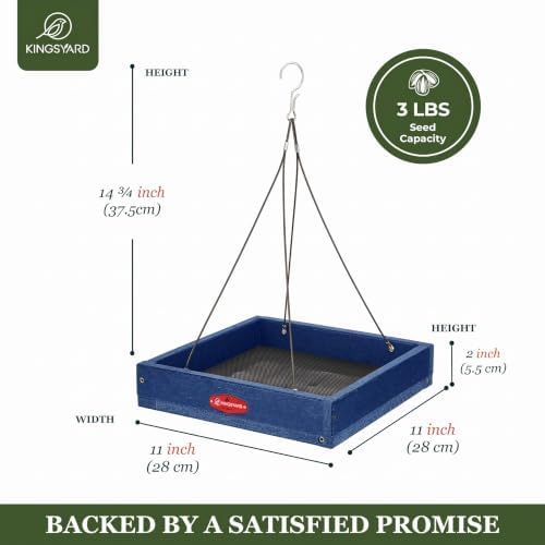 Kingsyard Platform Bird Feeder for Outdoors, Hanging Feeding Tray