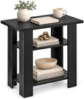 Black Side Table, 3 Tier Narrow End Table for Living Room,22.8" H