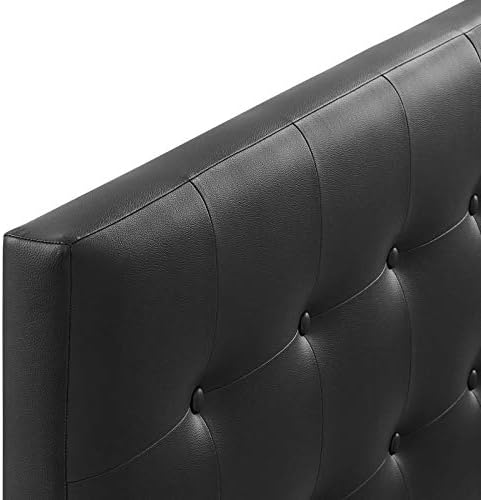 Modway Emily Tufted Button Faux Leather Upholstered King Headboard in Black