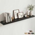 55 Inch Floating Shelves for Wall, 8"D Wood Storage Shelves, Black Finish