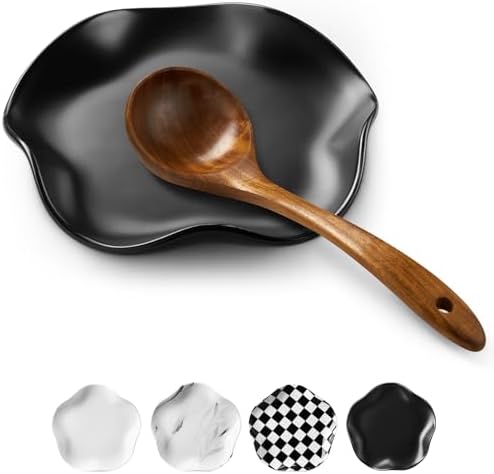 ABRUTY Spoon Rest for Stove Top, Ceramic Spoon Holder for Counter, Modern Farmhouse Decor Accessories for Spatula, Spoons or Tongs