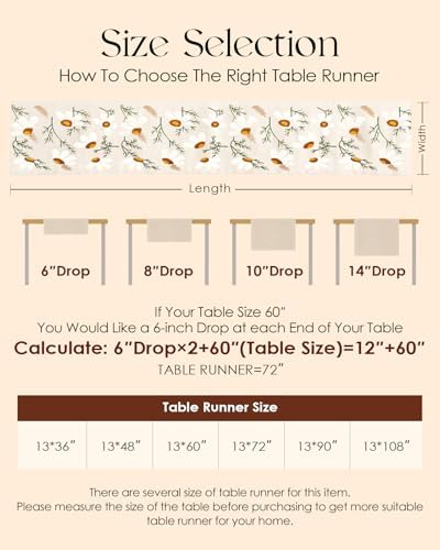 Canvas Embroidered Narrow 13"x 60" Table Runner, Beige Daisy