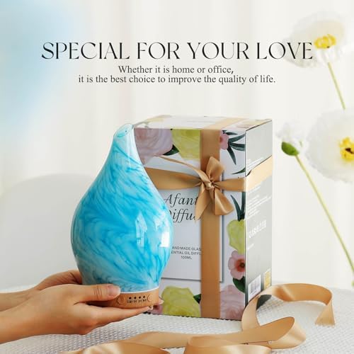 Porseme Essential Oil Diffuser 150ml Handmade Glass Diffuser 6H Runtime