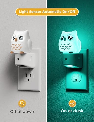 L LOHAS LED Night Light for Kids, 3D Owl Night Light Plug in