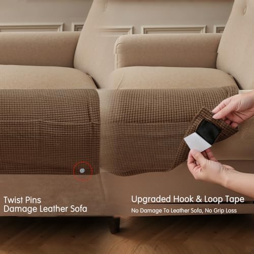 SUBRTEX Stretch Couch Arm Covers Set of 2, Non-Slip Sofa Armrest Slipcovers