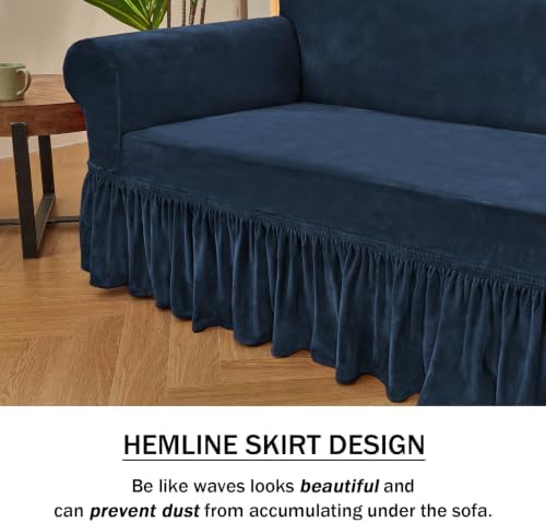 NICEEC Love Seat Couch Covers Loveseat Covers Universal Cover with Skirt