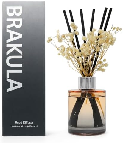 Brakula Reed Diffuser Set, Lavender Vanilla Scent, 4.06 fl oz Essential Oil