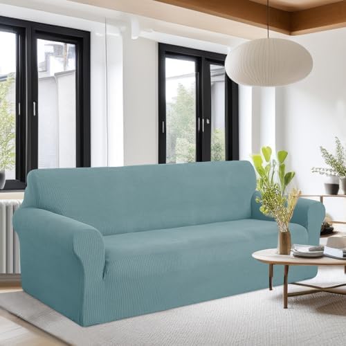 U-NICE HOME Oversized Stretch Couch Cover Slipcover, Light Blue