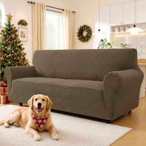XINEAGE Loveseat Slipcover Pet Friendly, Stretch Couch Cover,Light Coffee