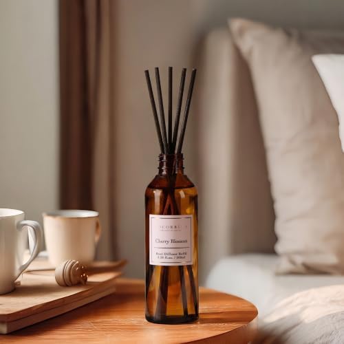 COCORRÍNA Reed Diffuser Refill, Cherry Blossom, 3.38 fl oz, 6 Reeds