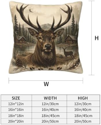 Animal Deer Decorative Throw Pillow Covers 18x18 Inch Set of 4