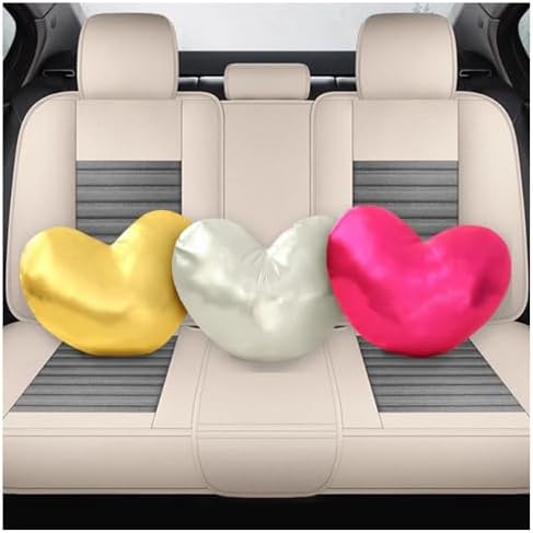 Golden Heart Decorative Throw Pillow, Adorable Heart Accent Cushion for Bed Couch Sofa, Waist Cushion for Car Seat Back Support, Photo Prop and Home Decor