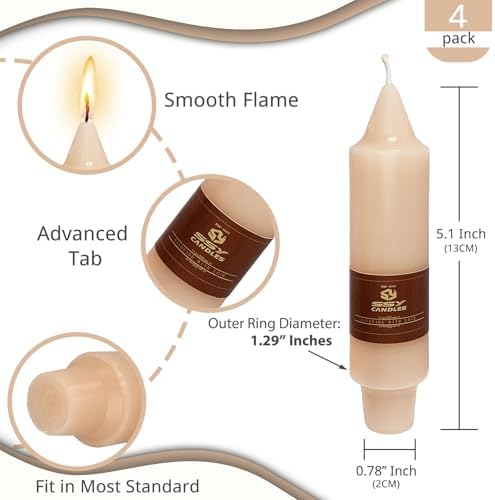 NJAO HOO Brown Short Taper Candle 5 Inch Candlesticks Unscented Dripless Gradient Colored Tapered Candle Set for Home Decor Wedding Party Dinner Candles, 4 Pack