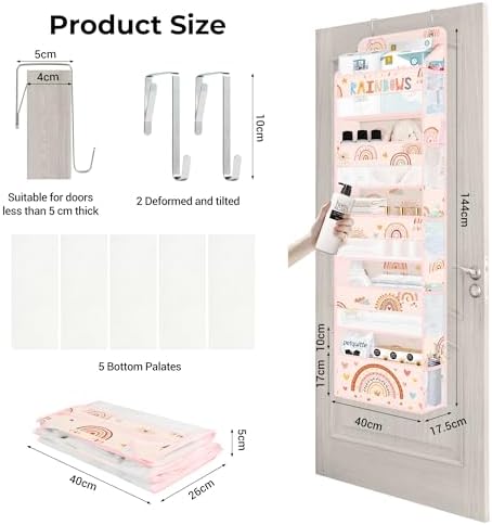 Clastyle Over the Door Organizer Diaper Toy Nursery Hanging Shelf, Boho