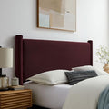 Modway Rael King Upholstered Headboard with Pillars in Mulberry – Velvet Headboard – Stain-Resistant Performance Velvet Headboard for King Size Beds