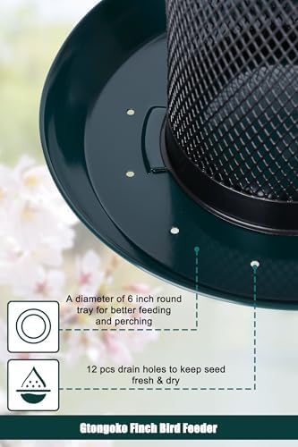 Gtongoko Finch Feeders for Outside All Metal Mesh Tube Bird Feeder Green