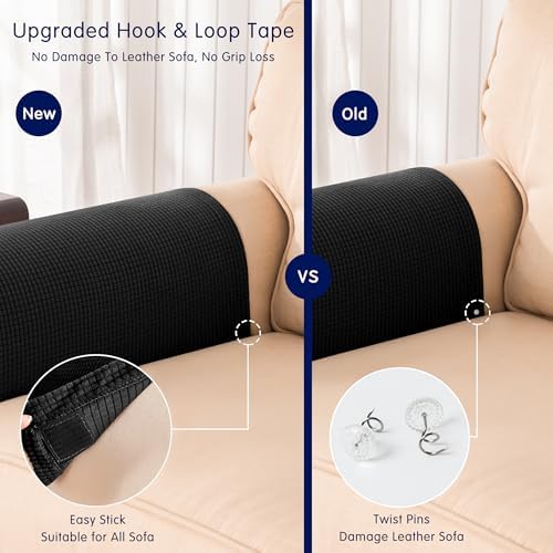 SUBRTEX Stretch Couch Arm Covers Set of 2, Non-Slip Sofa Armrest Slipcovers