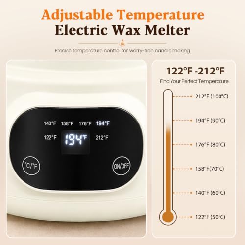 Candle Making Kit with 1.8L Electric Wax Melter 2LB Soy Wax, DIY Candle Kit