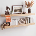 Homeforia 36 Inch Floating Shelves, High-End Solid Pine Wood, Set of 4