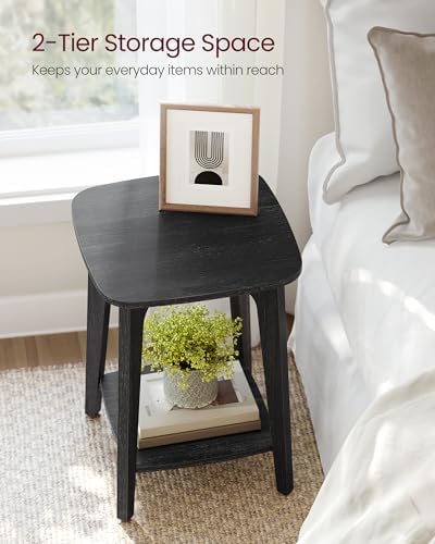 VASAGLE Side Table, 2-Tier Small Square End Table, Nightstand