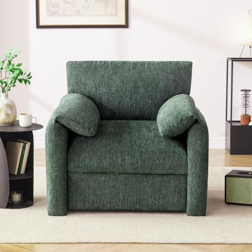 Howjoe 2 Pack Accent Chair for Living Room, Oversized Armchair, Green