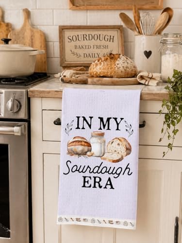 LXOMILL Sourdough Gifts for Women, Funny Kitchen Towels Set of 2, Sourdough Starter Gifts for Bakers, Bread Baking Dish Towels, Cute Kitchen Decor