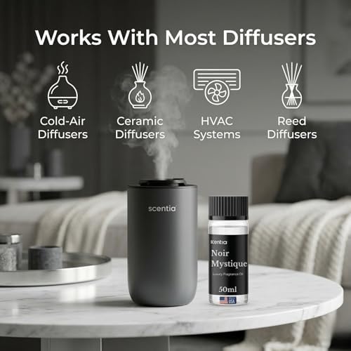 Noir Mystique Hotel Scent Diffuser Oil, Rose Bergamot Musk Blend, 50 mL